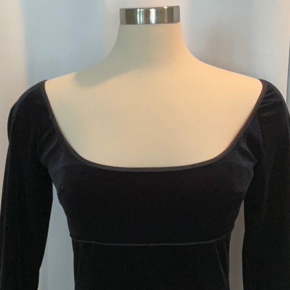 Vintage Scott McClintock TALL Black Velvet Long Sleeve Maxi Dress Women Size 14 - Picture 4 of 10